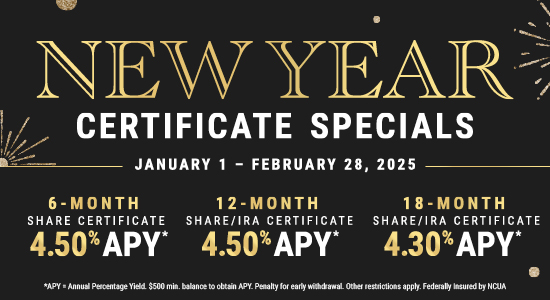 displays term, certificate type, and APY for certificate specials